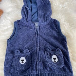 Just one you by Carter’s bear fleece vest. 18 months.
